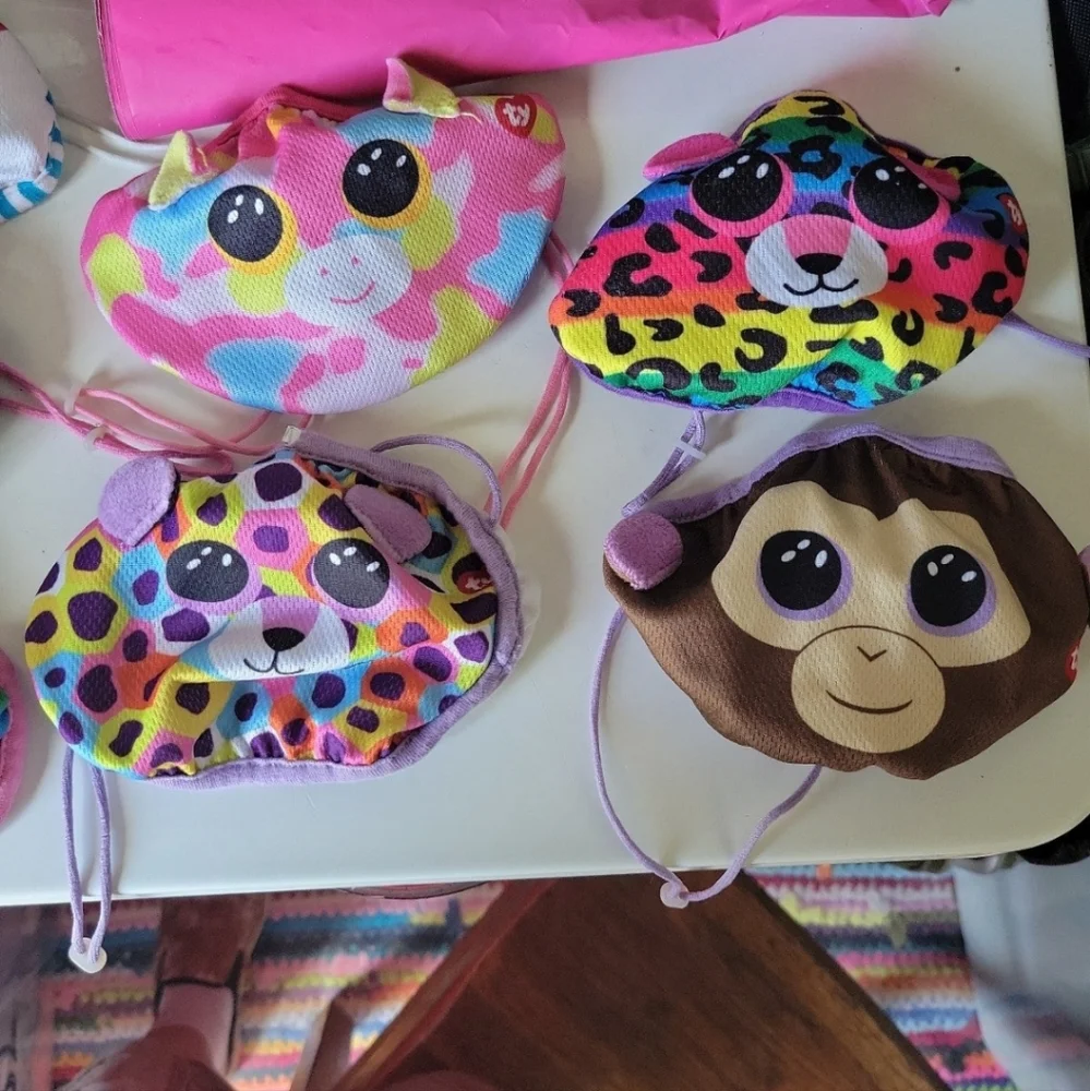 💙🩵💙Bundle set of 9 TY animal kids face masks with some flaws
